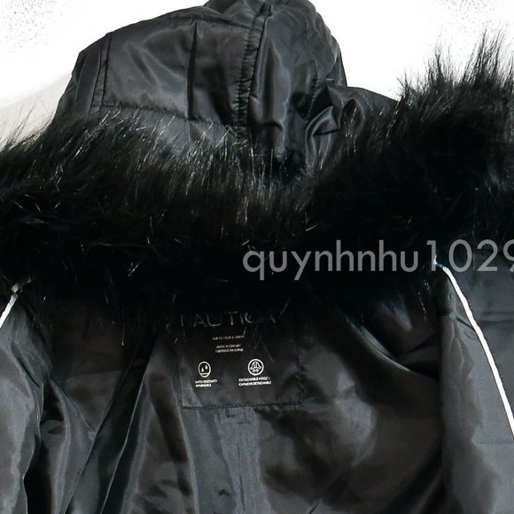 NWT Nautica women Puffer Jacket in  Black - Picture 5 of 9